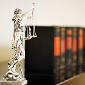 Lady justice with books